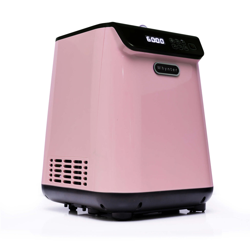 Whynter 1.28 Quart Compact Upright Automatic Ice Cream Maker with Stainless Steel Bowl Limited Black Pink Edition - ICM-128BPS