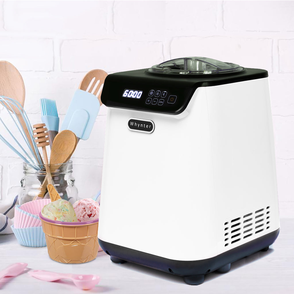 Whynter ICM-128WS 1.28 Quart Compact Upright Automatic Ice Cream Maker with Stainless Steel Bowl- White
