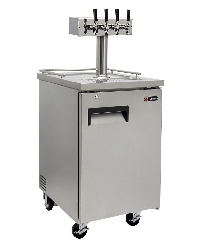 Kegco 24" Wide Cold Brew Coffee Four Tap All Stainless Steel Commercial Kegerator - ICXCK-1S-4