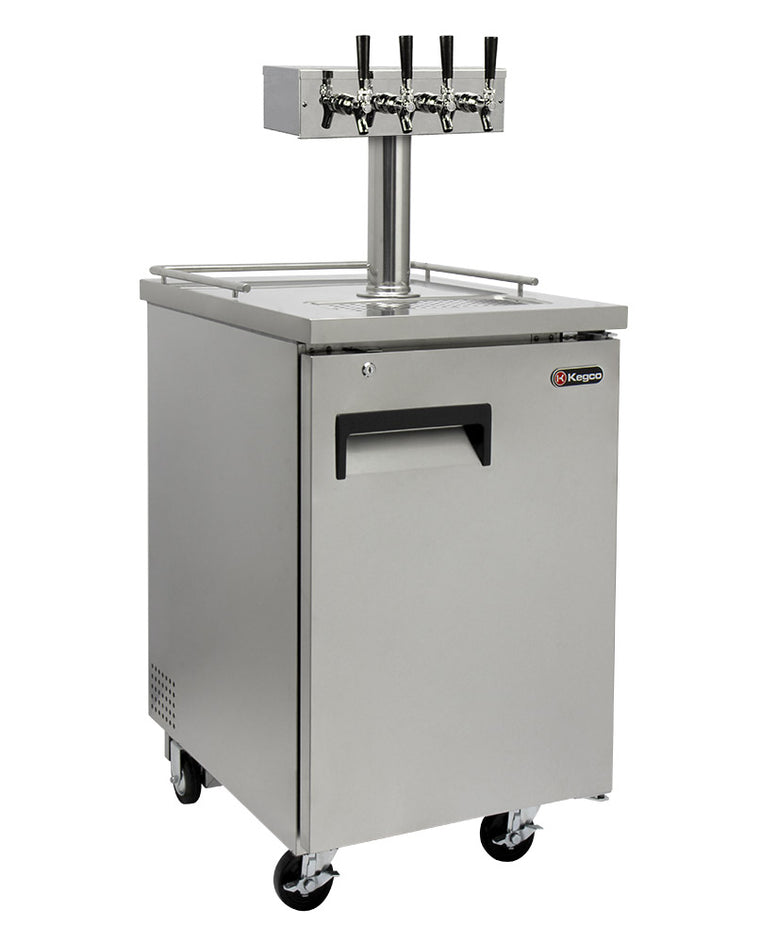 Kegco 24" Wide Cold Brew Coffee Four Tap All Stainless Steel Commercial Kegerator - ICXCK-1S-4