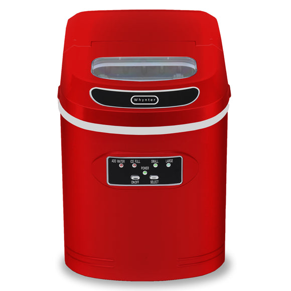 Whynter Compact Portable Ice Maker 27 lb capacity – Metallic Red IMC-270MR - Wine Cooler City