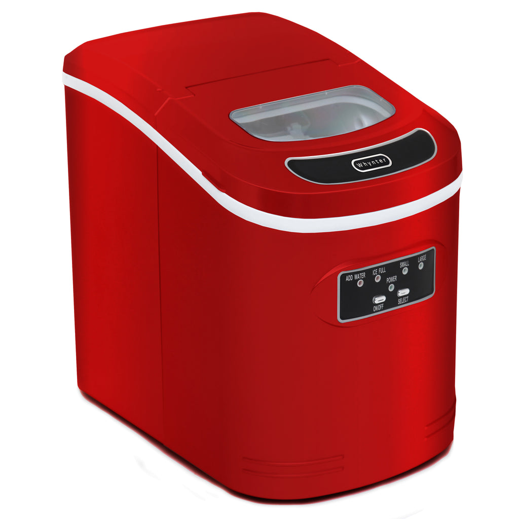 Whynter Compact Portable Ice Maker 27 lb capacity – Metallic Red IMC-270MR - Wine Cooler City