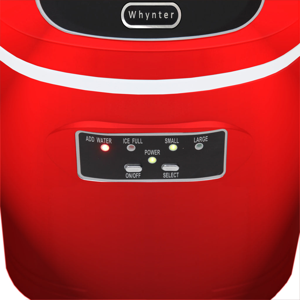 Whynter Compact Portable Ice Maker 27 lb capacity – Metallic Red IMC-270MR - Wine Cooler City