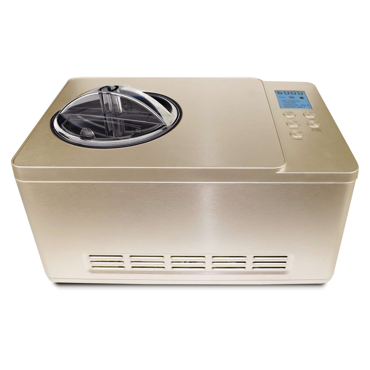 Whynter Ice Cream Maker 2 Quart Capacity Stainless Steel Bowl & Yogurt Function in Champagne Gold - ICM-220CGY - Wine Cooler City