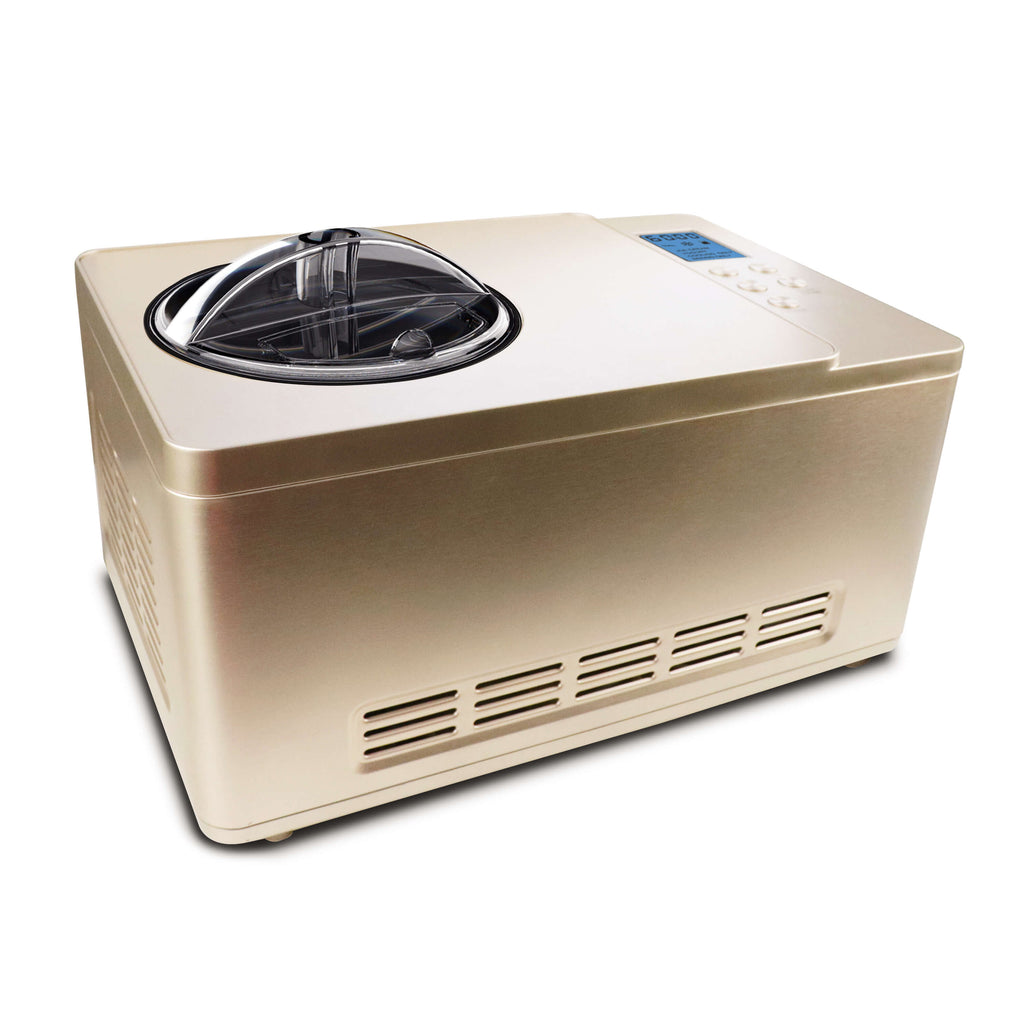Whynter Ice Cream Maker 2 Quart Capacity Stainless Steel Bowl & Yogurt Function in Champagne Gold - ICM-220CGY - Wine Cooler City