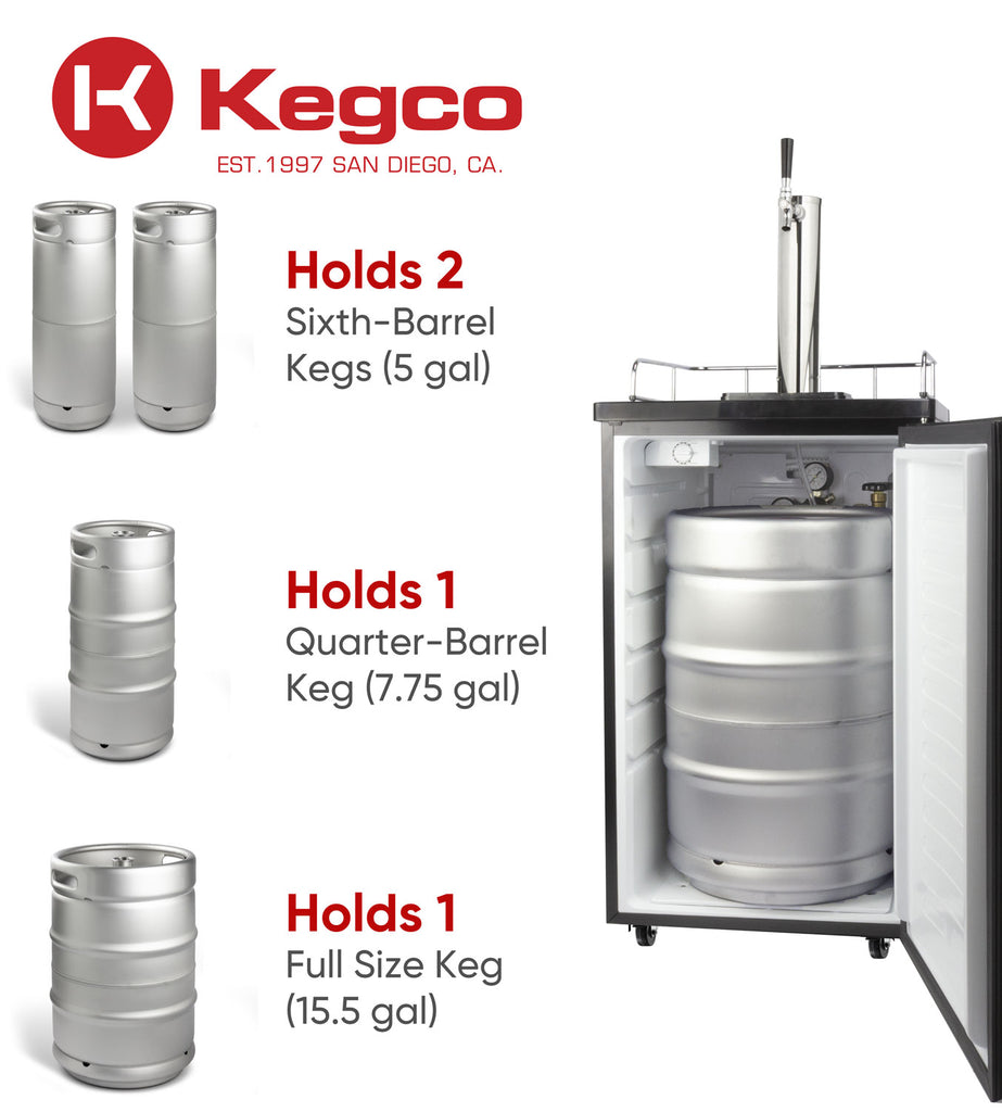 Kegco 20" Wide Homebrew Single Tap Black Kegerator - HBK199B-1NK - Wine Cooler City