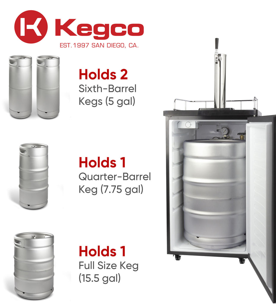 Kegco 20" Wide Kombucha Single Tap Stainless Steel Kegerator - KOM19S-1NK - Wine Cooler City
