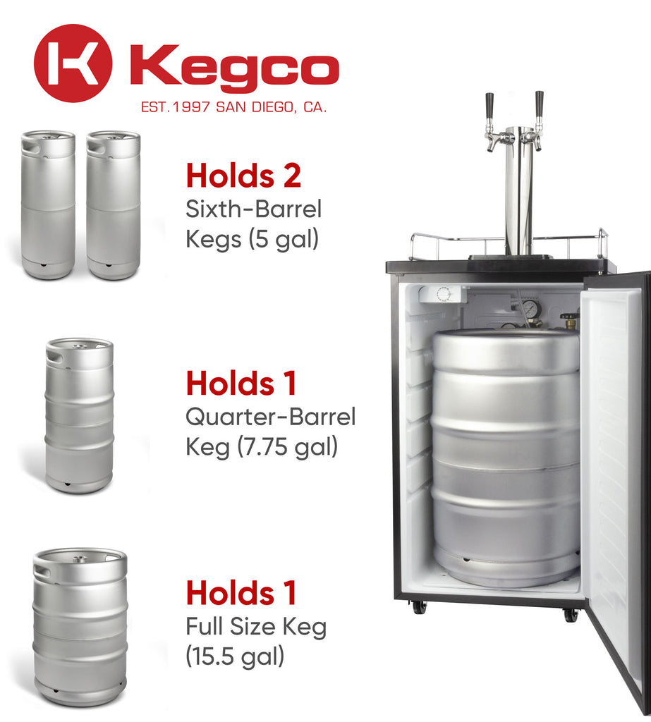 Kegco 20" Wide Kombucha Dual Tap Black Kegerator - KOM19B-2NK - Wine Cooler City