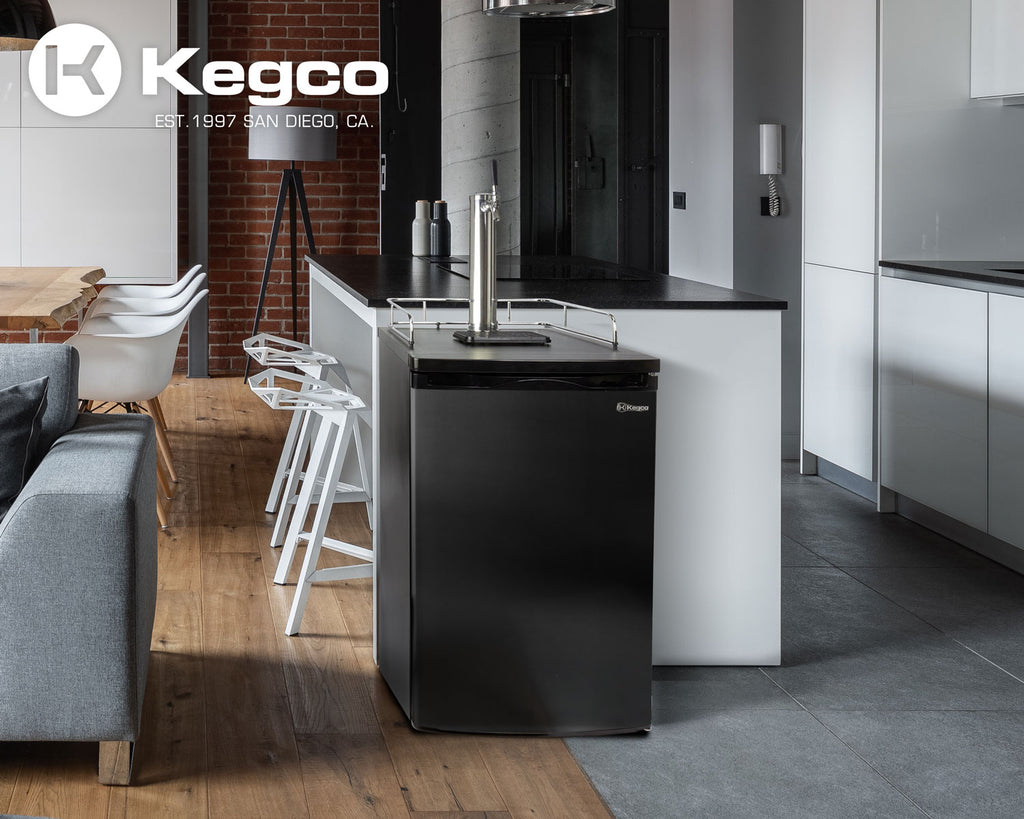 Kegco 20" Wide Homebrew Single Tap Black Kegerator - HBK199B-1NK - Wine Cooler City