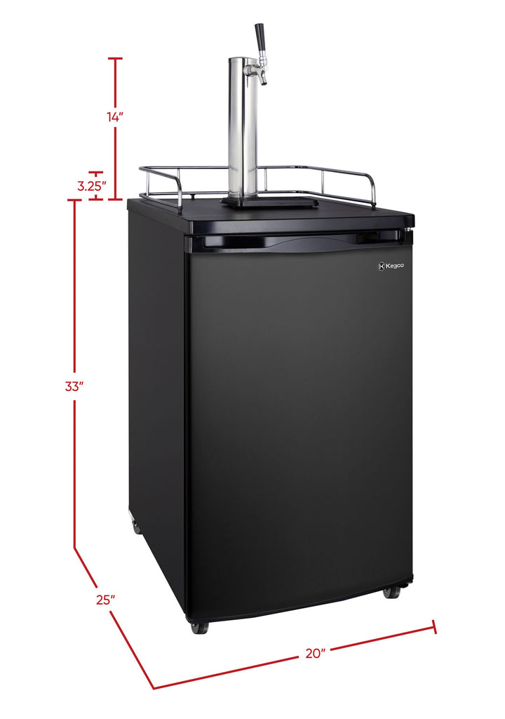 Kegco 20" Wide Homebrew Dual Tap Black Kegerator - HBK199B-2NK - Wine Cooler City