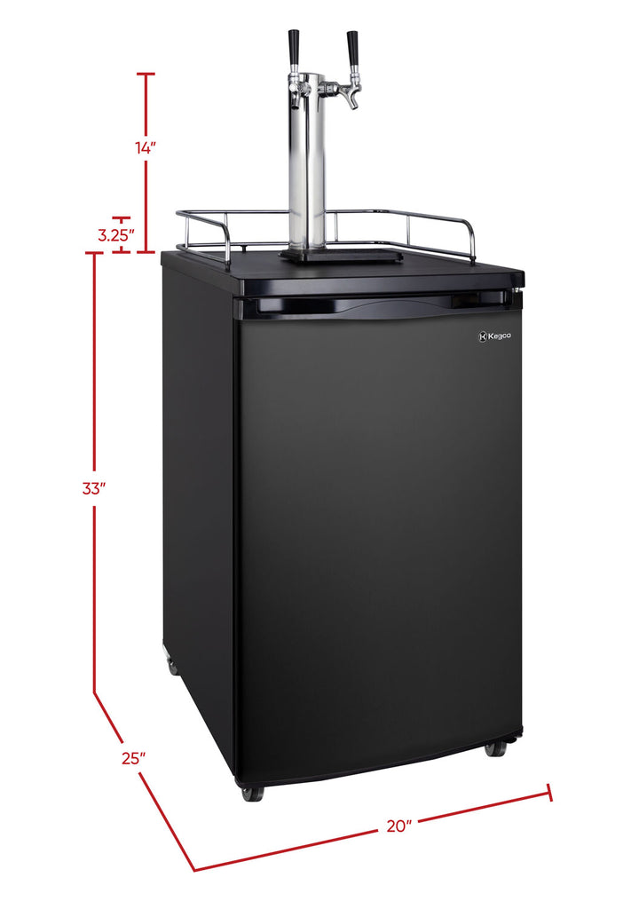 Kegco 20" Wide Guinness® Black Single Tap Kegerator - K199B-GNK - Wine Cooler City