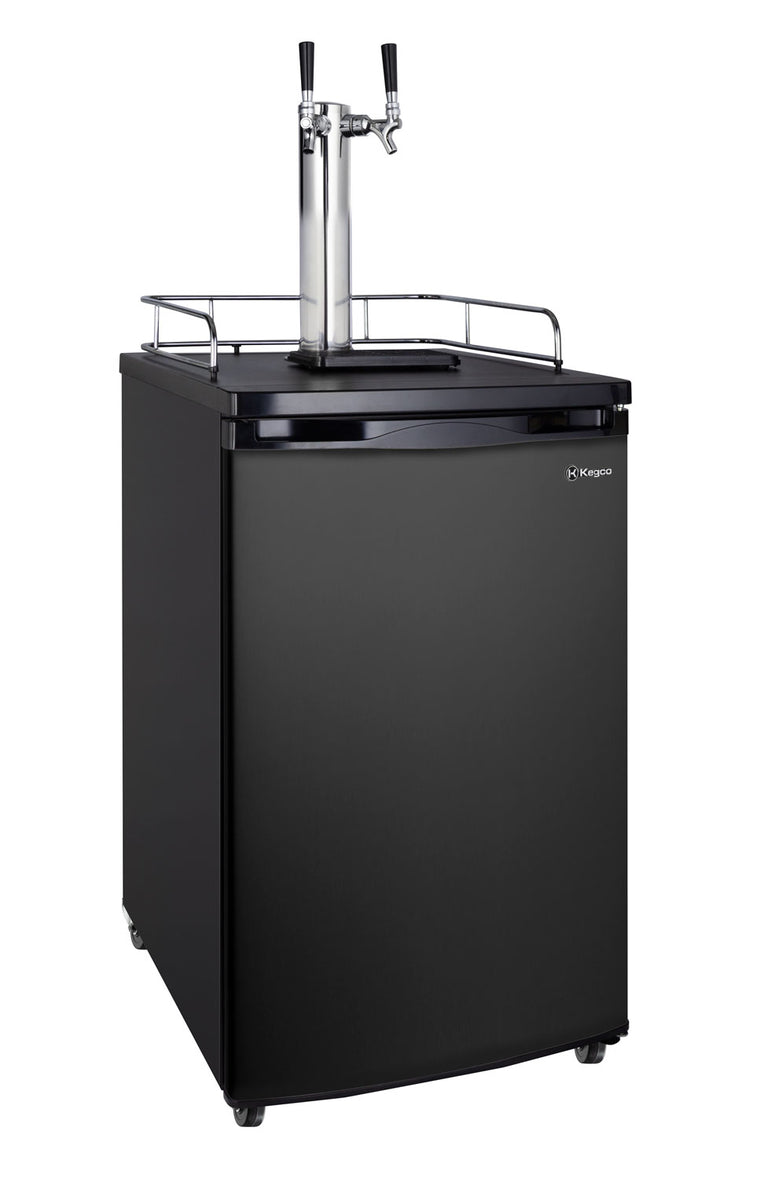 Kegco 20" Wide Cold Brew Coffee Dual Tap Black Kegerator - ICK19B-2NK - Wine Cooler City