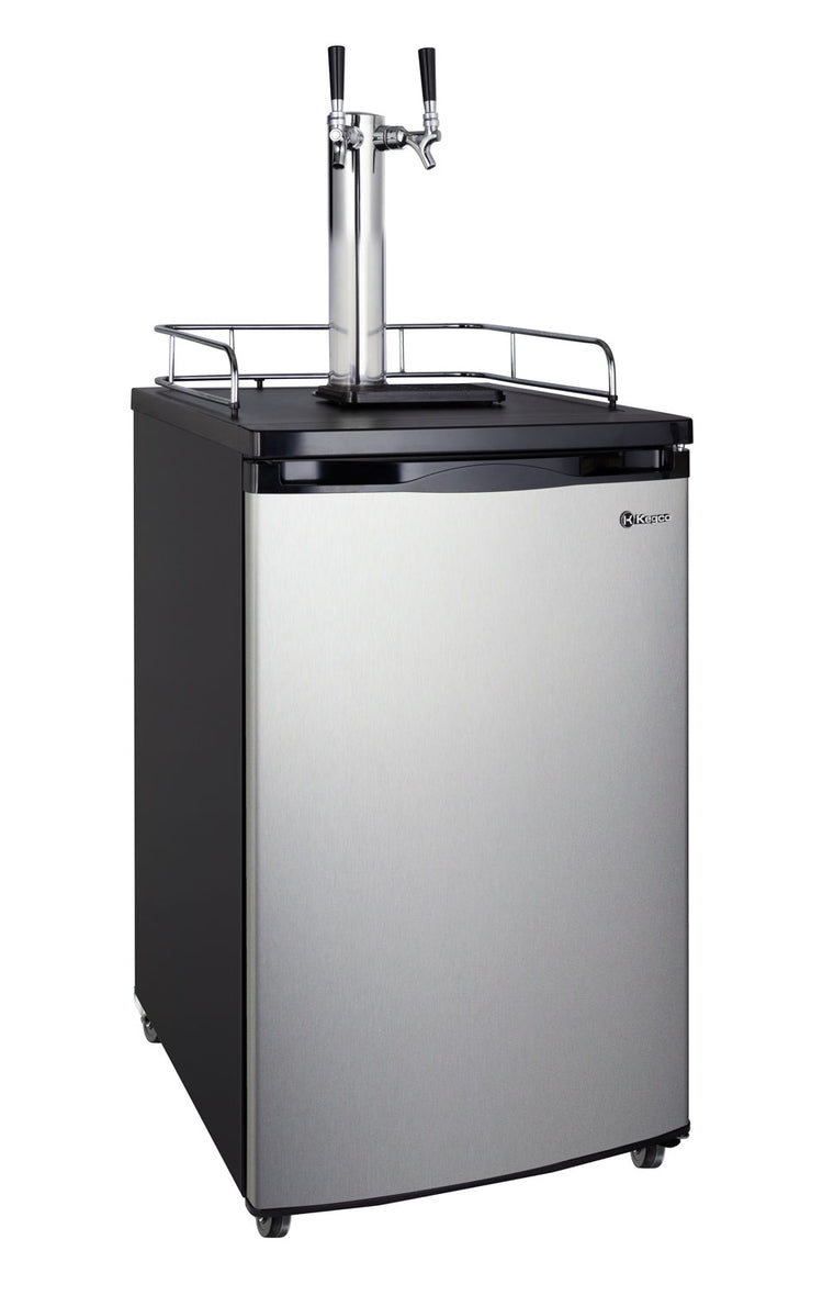 Kegco 20" Wide Homebrew Dual Tap Stainless Kegerator - HBK199S-2NK - Wine Cooler City