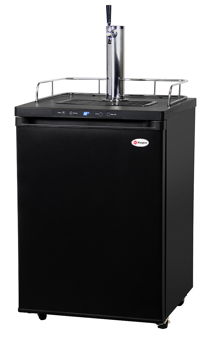 Kegco 24" Wide Single Tap Black Digital Kegerator - K309B-1NK - Wine Cooler City