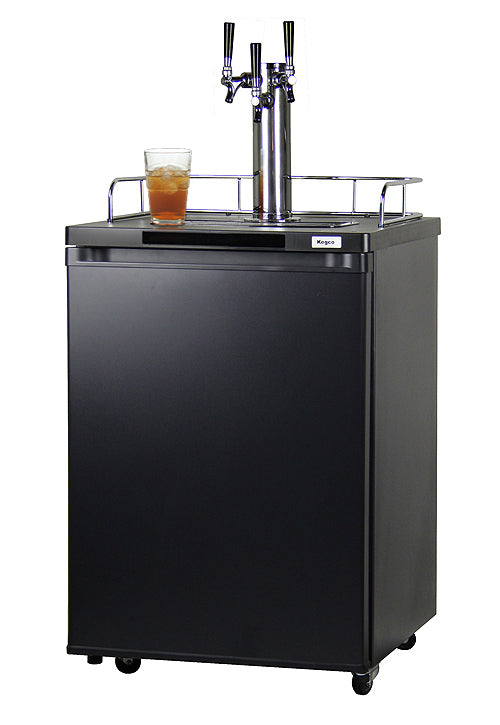 Kegco 24" Wide Kombucha Triple Tap Black Kegerator - KOM20B-3NK - Wine Cooler City