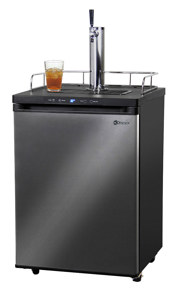 Kegco24" Wide Kombucha Single Tap Black Stainless Steel Kegerator - KOM30X-1NK