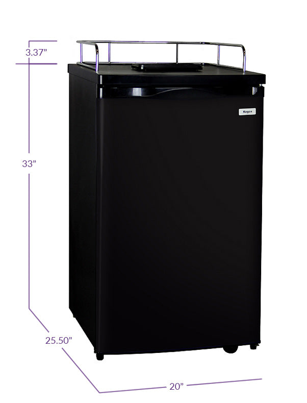 Kegco 20" Wide Black Kegerator - Cabinet Only Model: MDK-199B-01