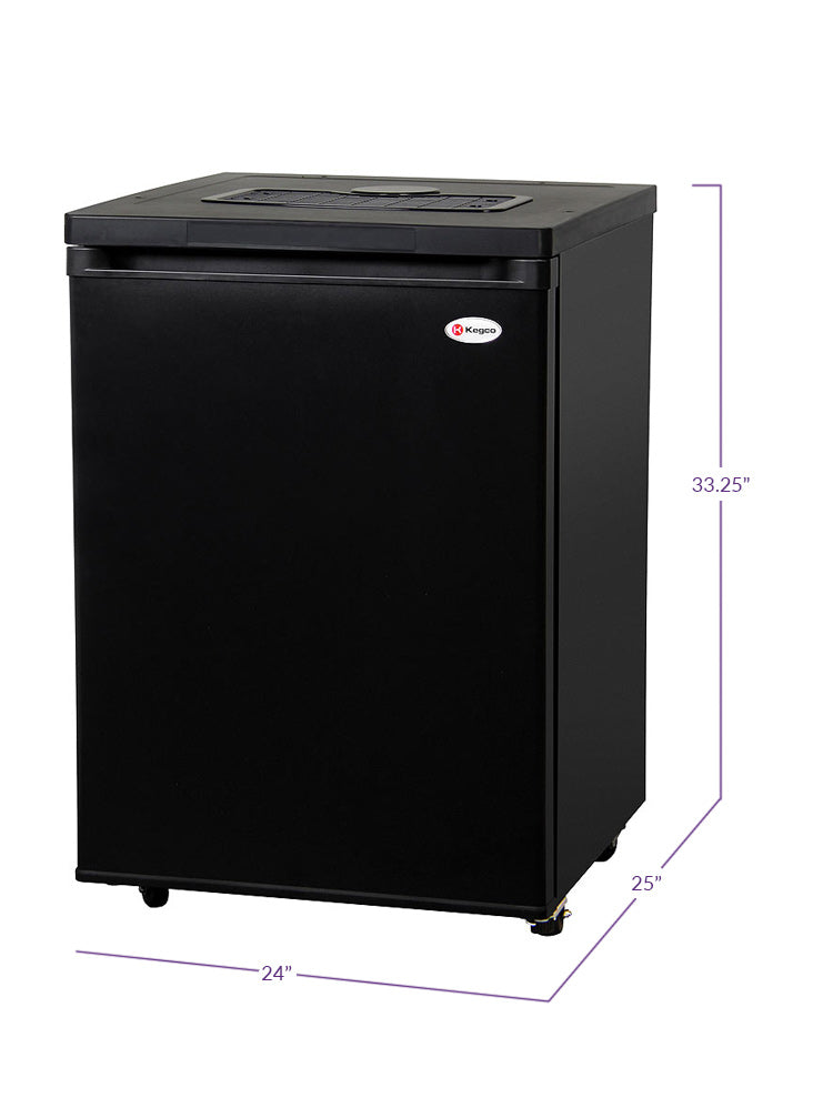 Kegco 24" Wide Black Kegerator - Cabinet Only - MDK-209B-01 - Wine Cooler City