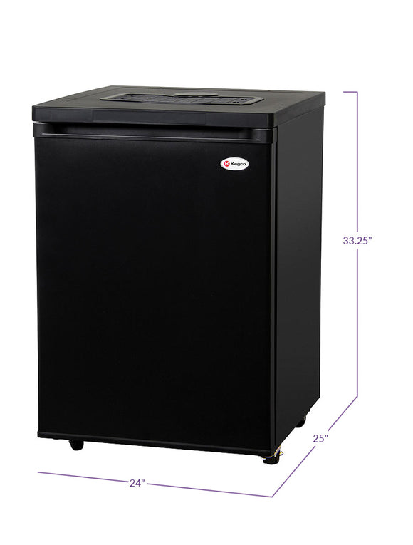 Kegco 24" Wide Black Kegerator - Cabinet Only - MDK-209B-01 - Wine Cooler City