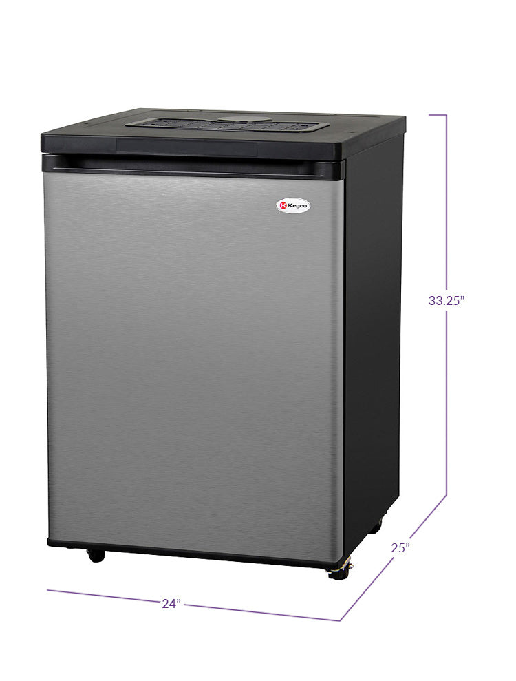 Kegco 24" Wide Homebrew Single Tap Black Digital Kegerator - HBK309B-1NK - Wine Cooler City