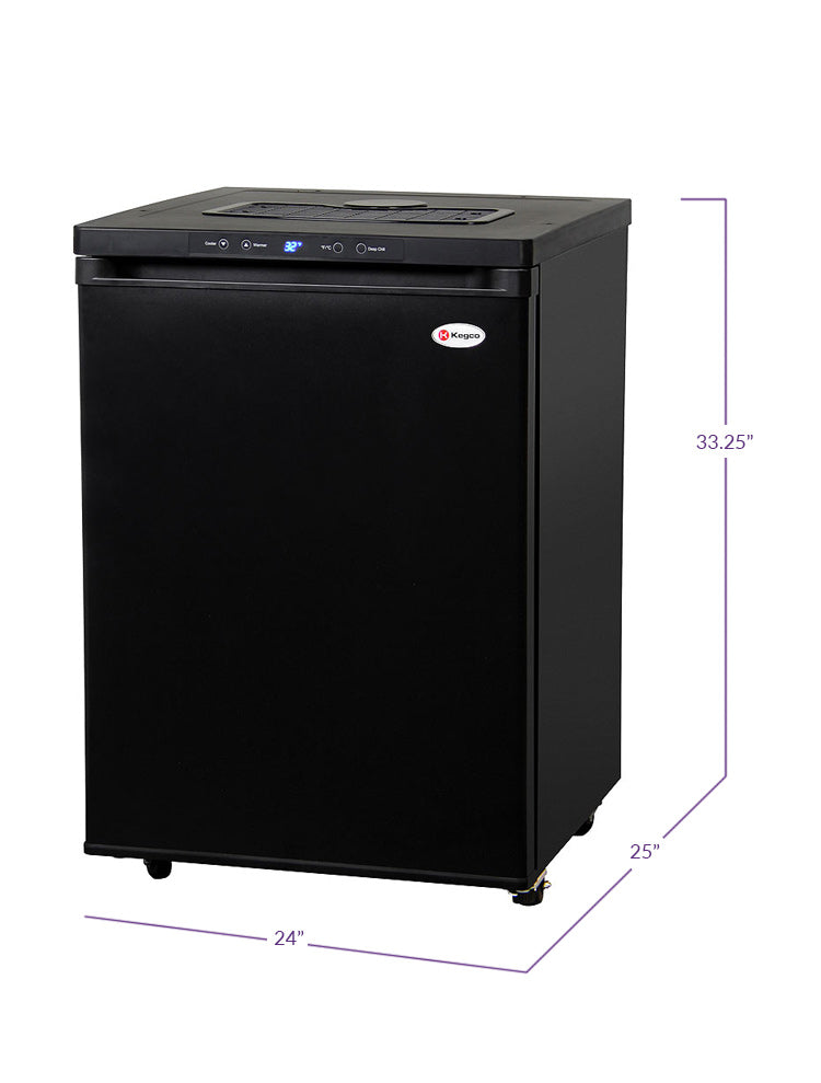 Kegco 24" Wide Black Digital Kegerator - Cabinet Only - MDK-309B-01 - Wine Cooler City