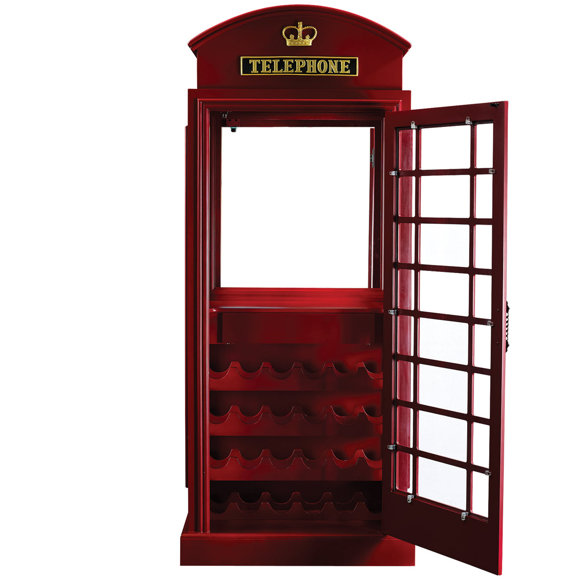RAM Game Room Old English Telephone Booth Bar Cabinet - OEBRCB