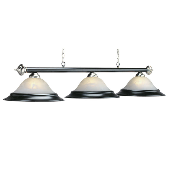 RAM Game Room 60" 3 LT Billiard Light - Matte BLK/ST - PR260 MB/ST