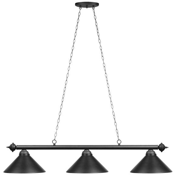 RAM Game Room 54" 3LT Billiard Light - Matte Blk/Mb - PR54 MB/MB