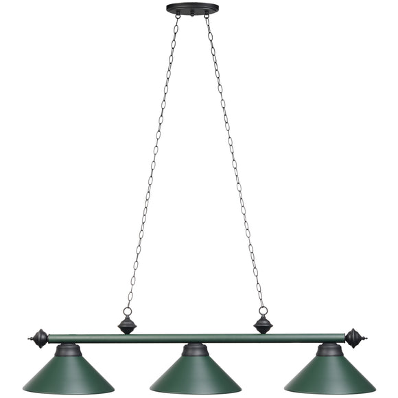 RAM Game Room 54" 3LT Billiard Light - Matte Green - PR54 MGR