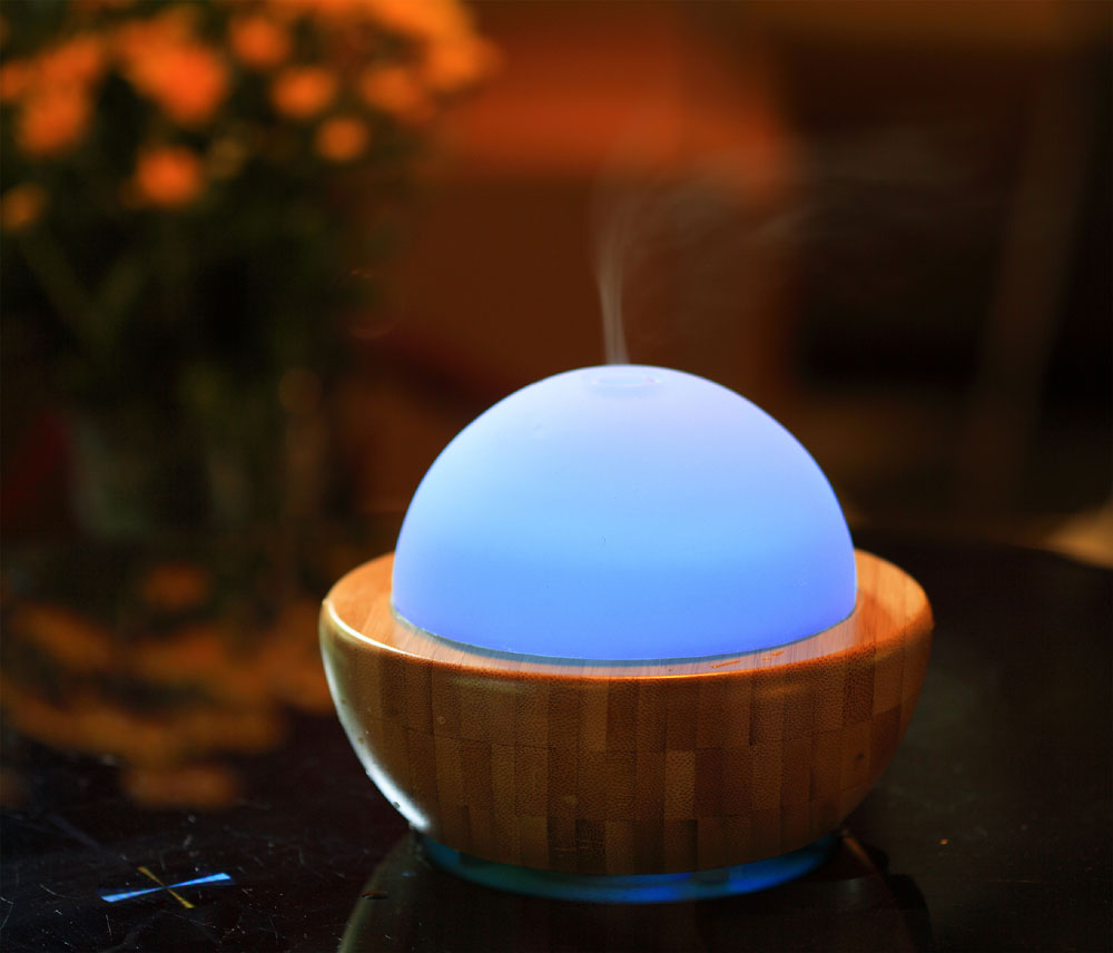 SPT - Ultrasonic Aroma Diffuser/Humidifier with Bamboo Base (Sphere) - SA-013