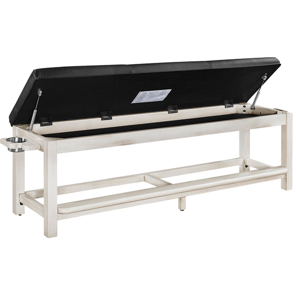 RAM Game Room Spectator Storage Bench - Antique White - SBENCH AW