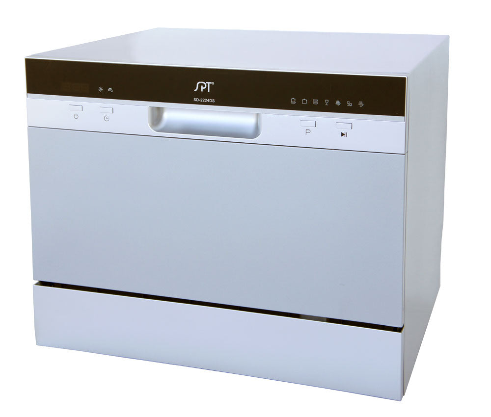 Sunpentown - SD-2224DS: Countertop Dishwasher with Delay Start & LED – Silver