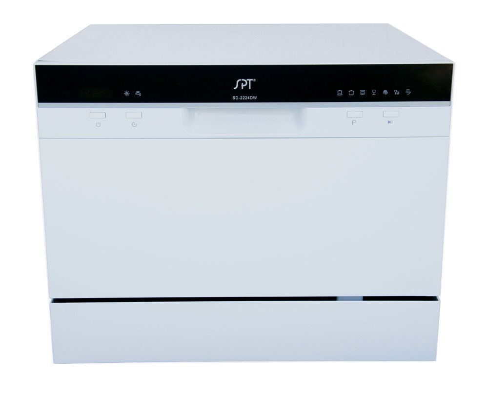 Sunpentown - SD-2224DW: Countertop Dishwasher with Delay Start & LED – White