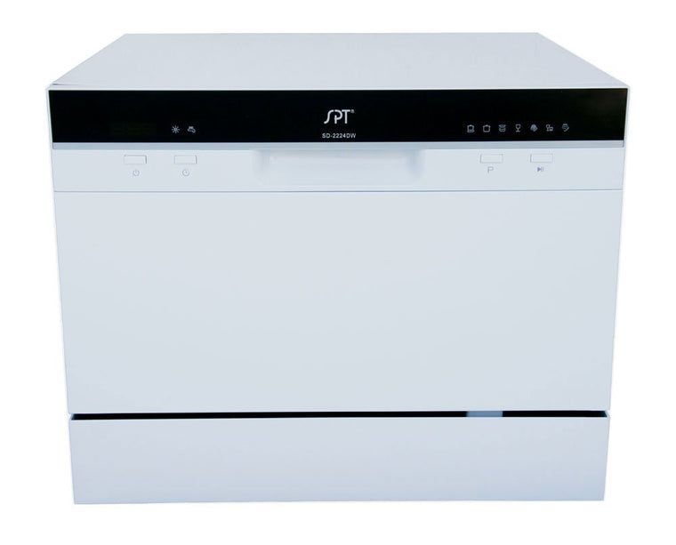Sunpentown - SD-2224DW: Countertop Dishwasher with Delay Start & LED – White