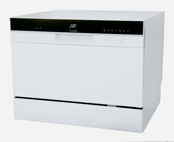 Sunpentown - SD-2224DW: Countertop Dishwasher with Delay Start & LED – White