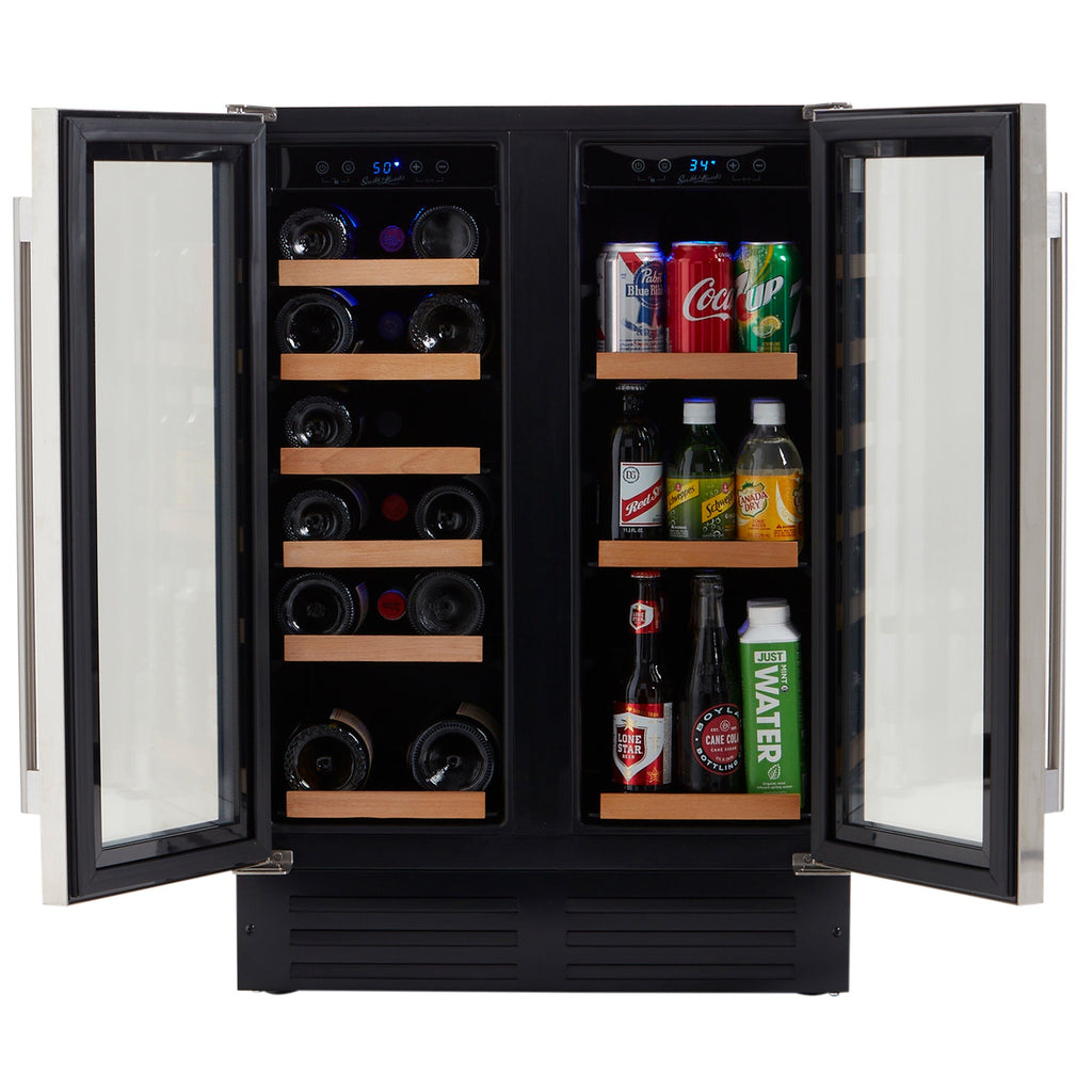 Smith & Hanks Dual Zone Stainless Steel Under Counter Wine and Beverage Cooler - BEV116D