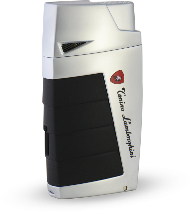 Tonino Lamborghini Duo Twin Jet Torch Flame Cigar Lighter - Chrome with Black - Wine Cooler City