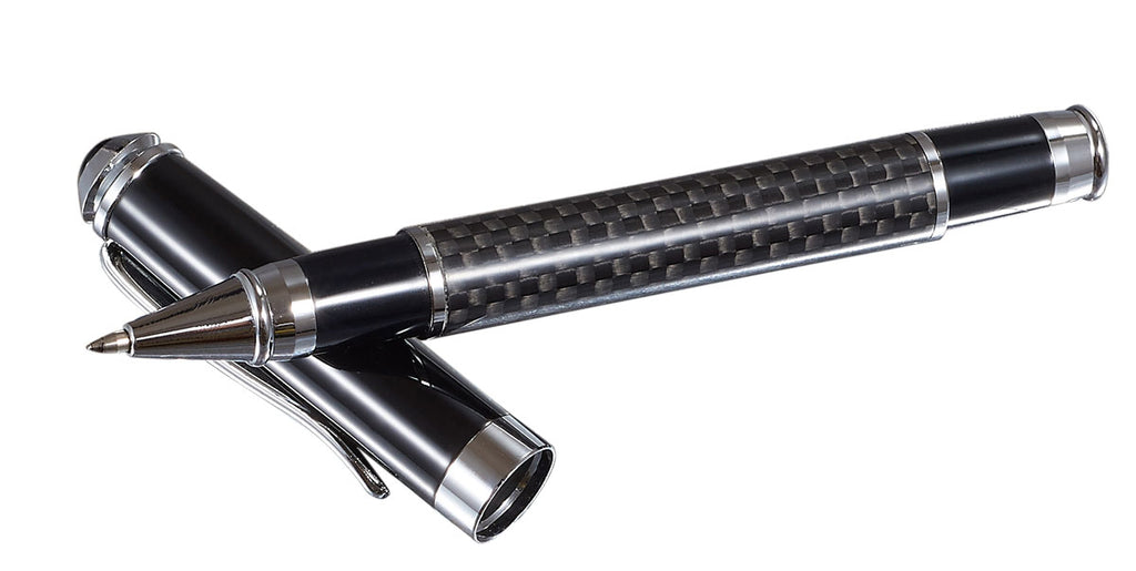 Visol Executive Pen and Business Card Set - Black and Carbon Fiber - Wine Cooler City