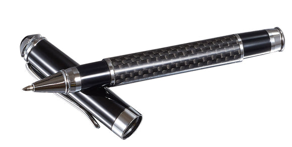Visol Executive Pen and Business Card Set - Black and Carbon Fiber - Wine Cooler City