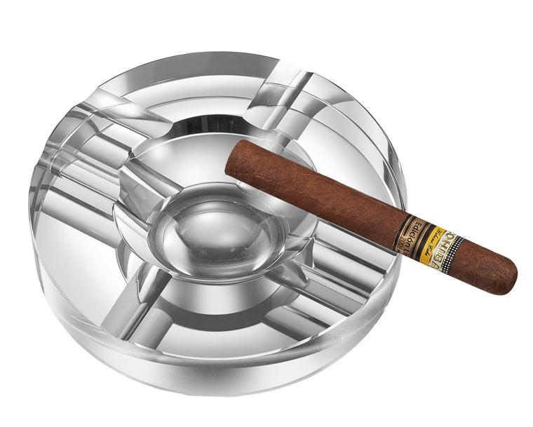 Visol Elara Round Crystal Cigar Ashtray - Wine Cooler City