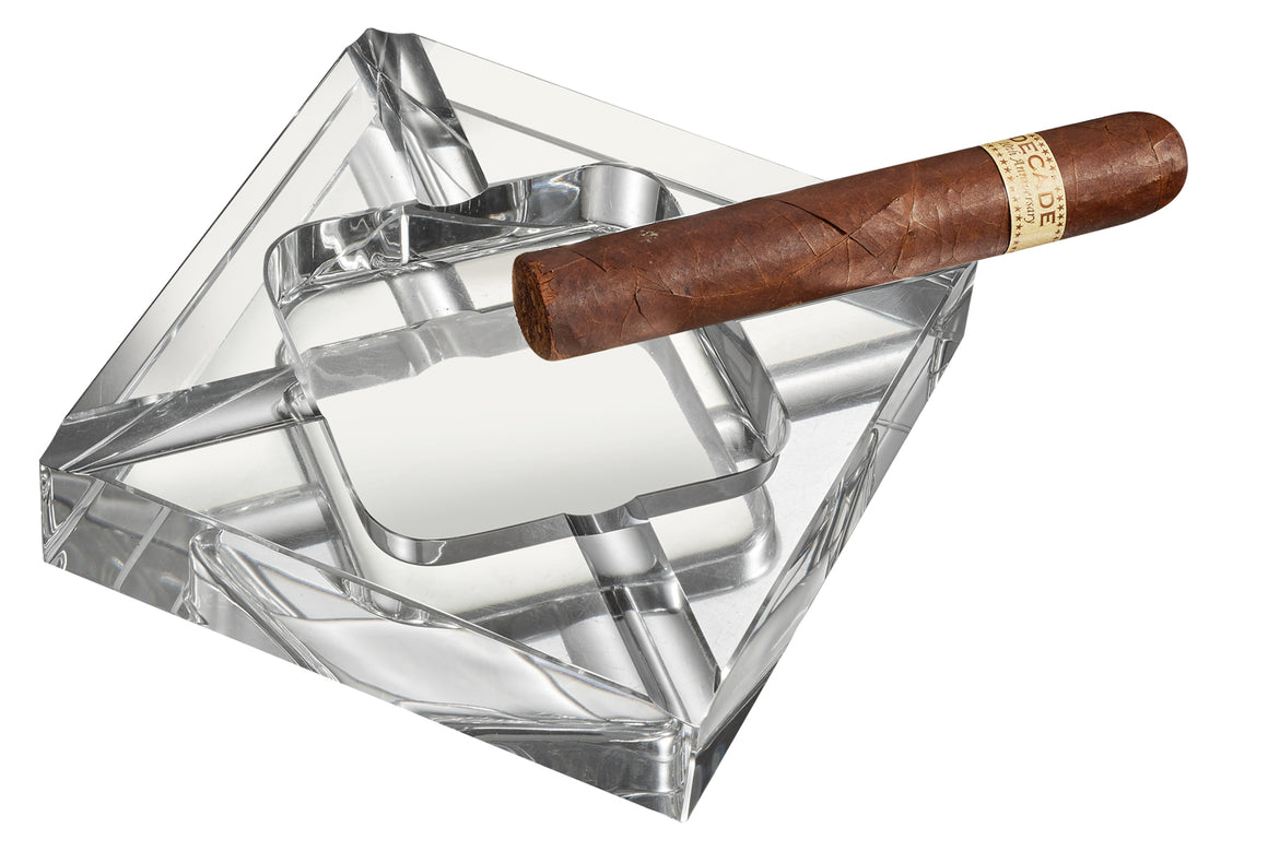 Visol Hyperion Square Crystal Cigar Ashtray - Wine Cooler City