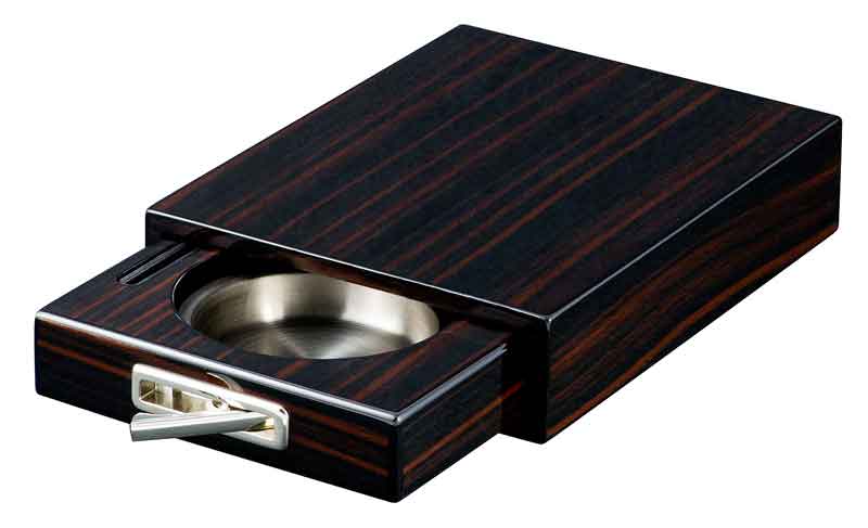 Visol Drawer Single Cigar Iron Wood Finish Ashtray - Wine Cooler City