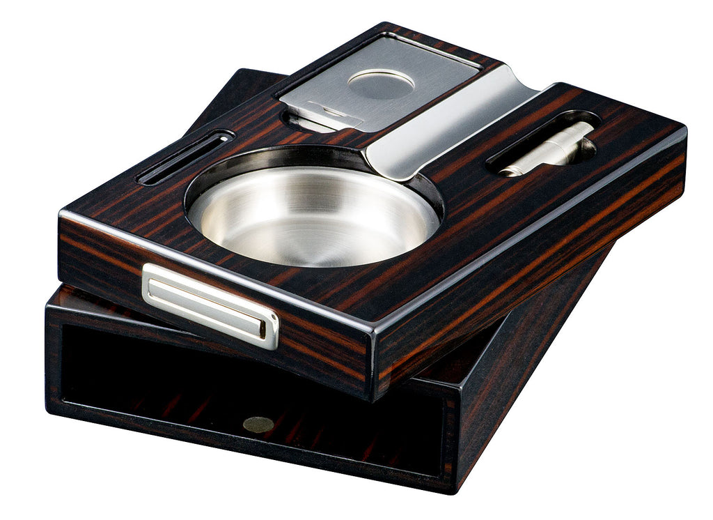 Visol Drawer Single Cigar Iron Wood Finish Ashtray - Wine Cooler City