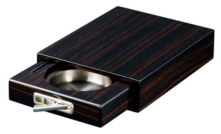 Visol Drawer Single Cigar Iron Wood Finish Ashtray - Wine Cooler City