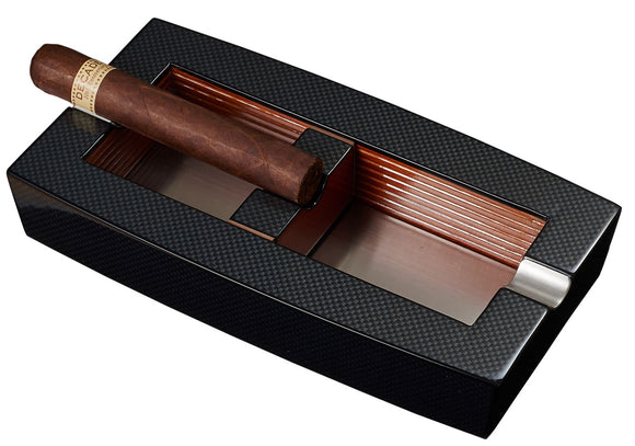 Visol Normandy Carbon Fiber Elongated Ashtray With Adjustable Cigar Rest - Wine Cooler City