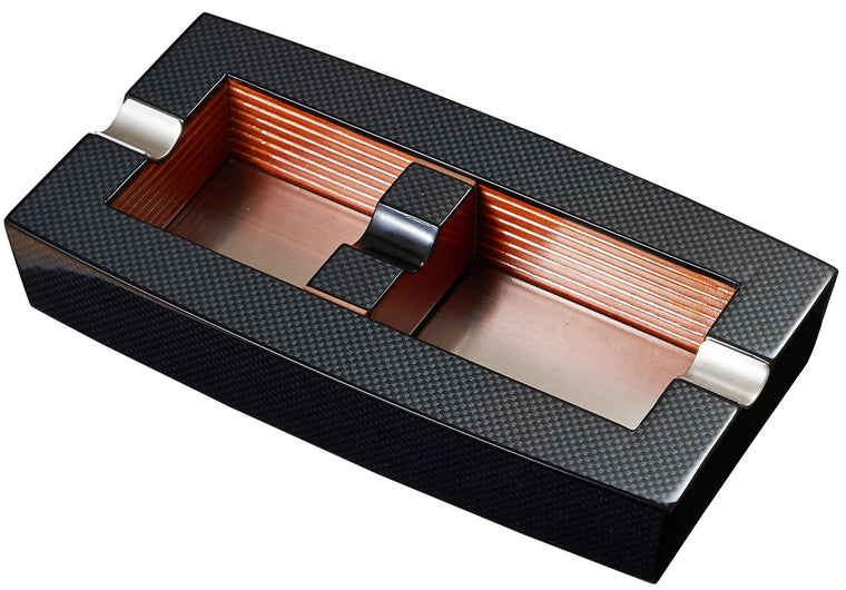 Visol Normandy Carbon Fiber Elongated Ashtray With Adjustable Cigar Rest - Wine Cooler City