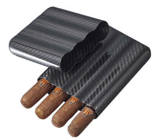 VISOL NIGHT II CARBON FIBER CIGAR CASE - 4 FINGER - VCASE486