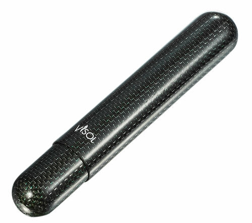 VISOL NIGHT II CARBON FIBER SINGLE CIGAR TUBE - GREEN KEVLAR - VCASE793GN