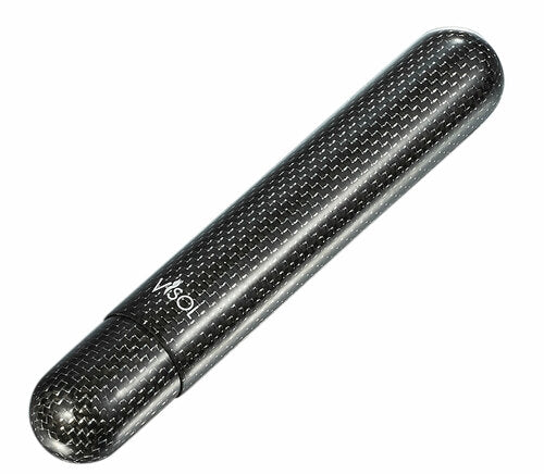 VISOL NIGHT II CARBON FIBER SINGLE CIGAR TUBE - SILVER KEVLAR - VCASE793SL