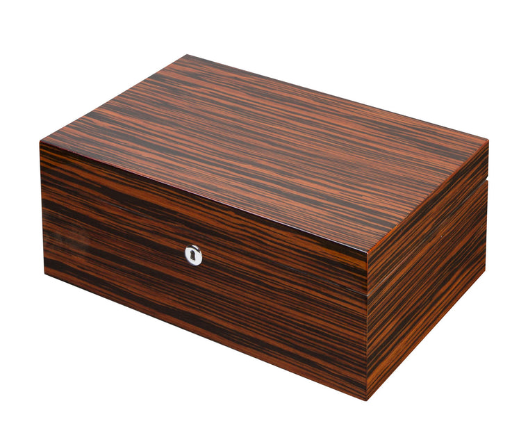 Visol Richardson Ebony Exotic Wood Humidor - Holds 100 Cigars - Wine Cooler City